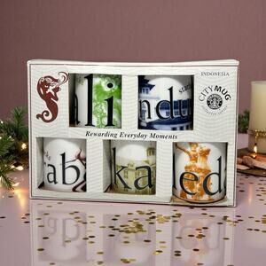 Starbucks 2005 City Mug Collector Series Indonesia 5 Mug Set Boxed Retired